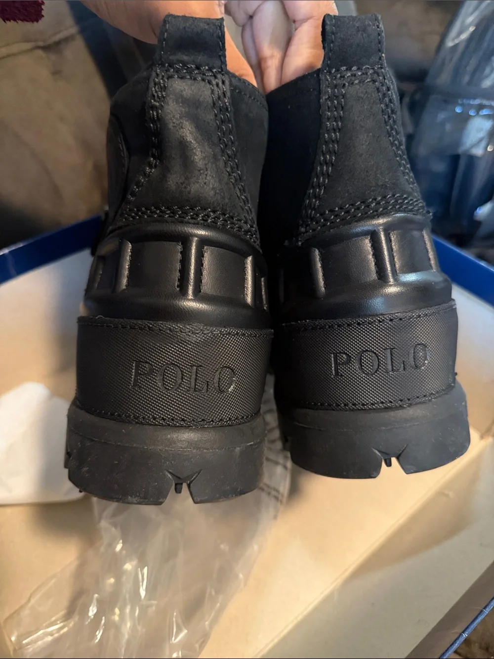 ** BRAND NEW ** Polo by Ralph Lauren Men’s Black Waterproof Hiker Boots